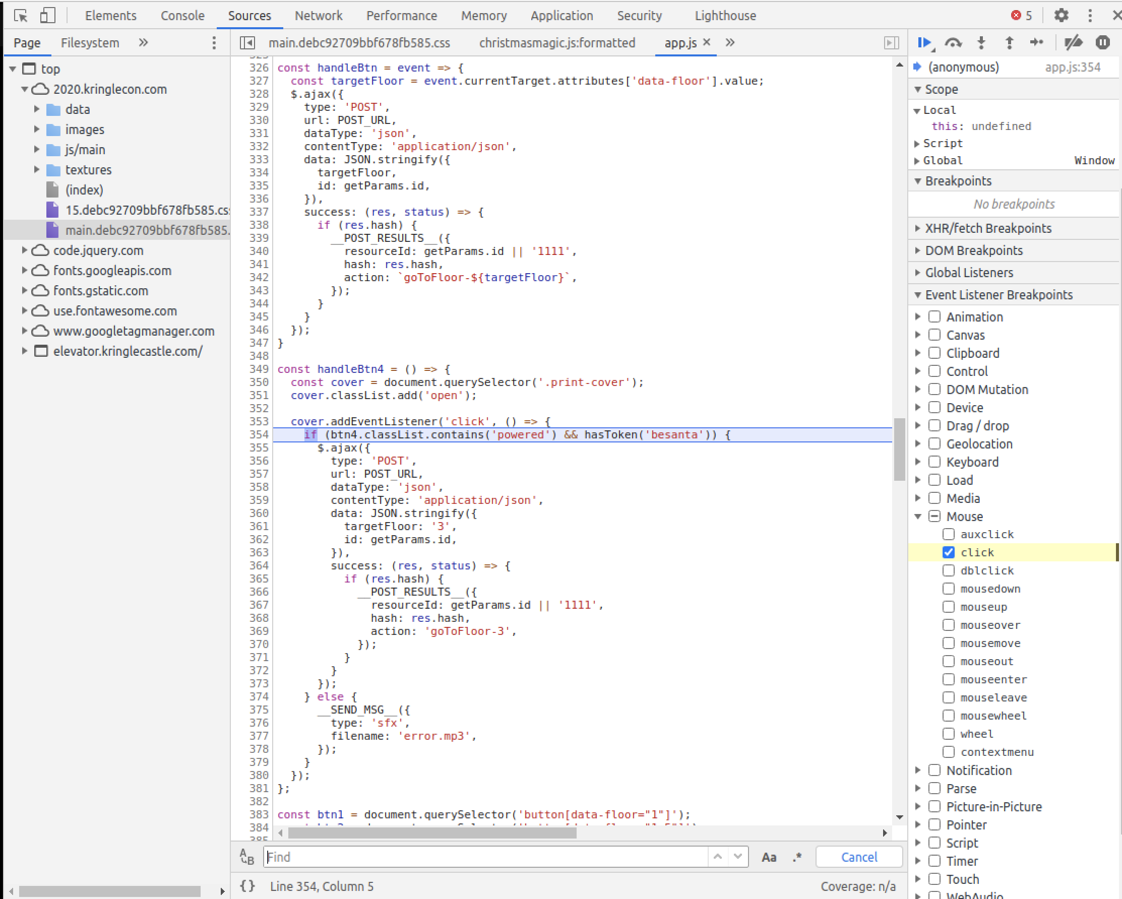 Enabling Debug on Click