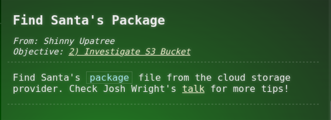 Find Santa's Package Hint 1