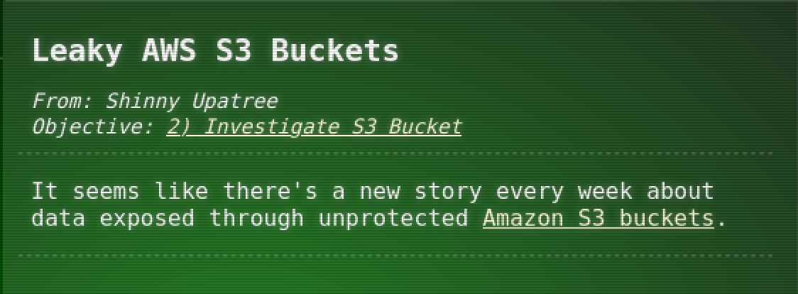 Leaky AWS S3 Bucket Hint 2