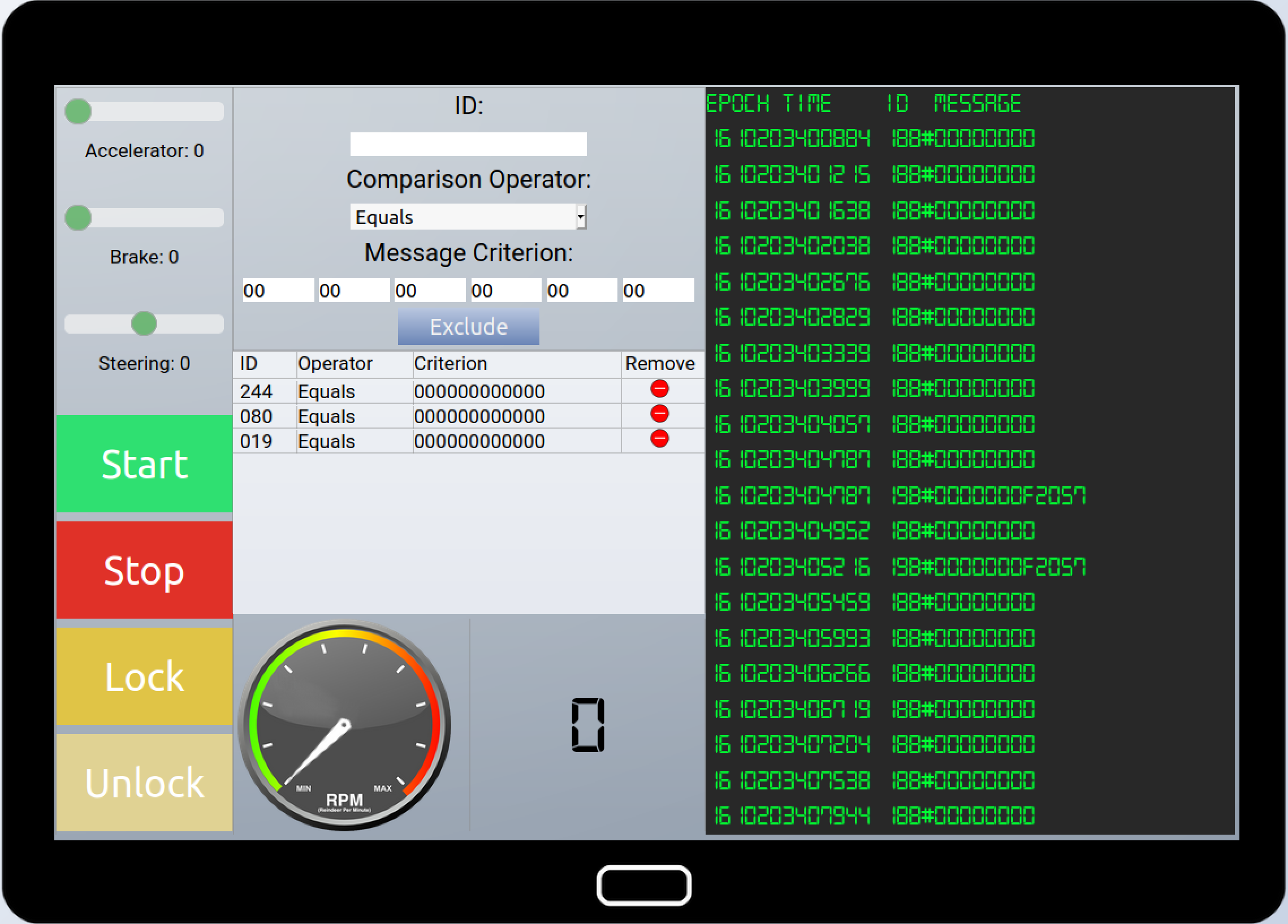 Excluded Accelerator Brake and Steering